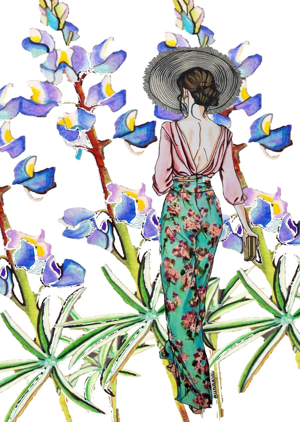 A person in a strawhat